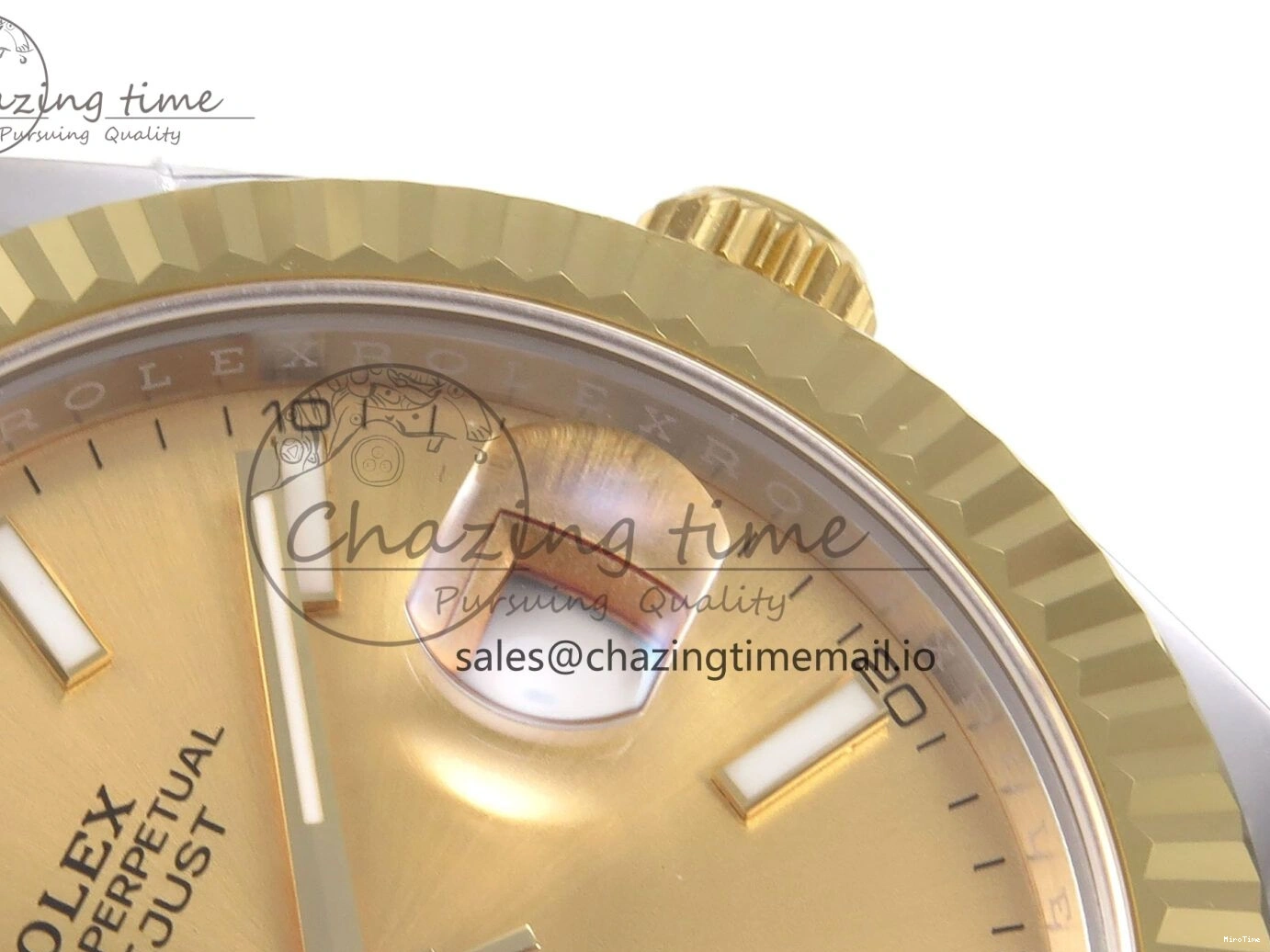 MiroTime 0127 Vibrant DateJust 41 126333 EWEF Best Edition YG Stick Dial on SS YG Jubilee Bracelet A 990